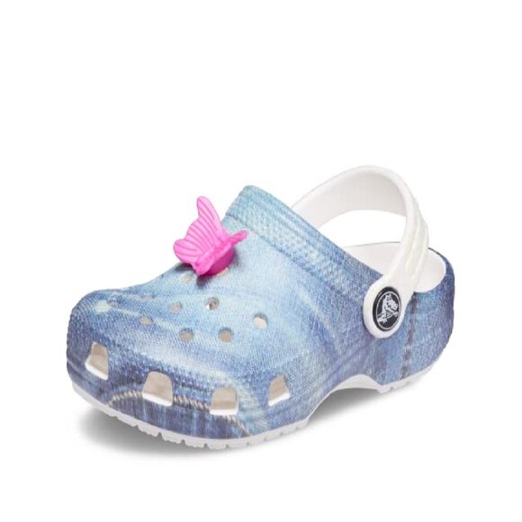 Crocs Kids Classic Clogs with Patterns and Graphics (Toddler), White/Multi - Picture 1 of 1